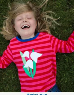 Organic Snowdrop Applique Long-Sleeved T-Shirt