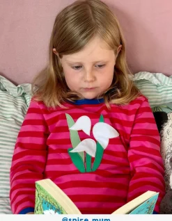 Organic Snowdrop Applique Long-Sleeved T-Shirt