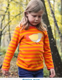 Organic Sparrow Applique Long-Sleeved T-Shirt