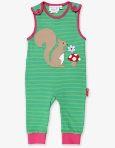 Organic Squirrel Applique Slungarees