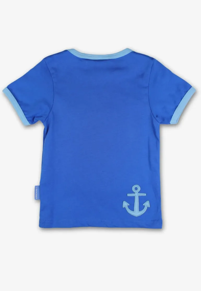 Organic St Ives Boat Applique Short Sleeved T-Shirt