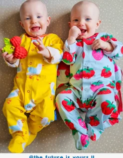 Organic Strawberry Print Baby Gift Set