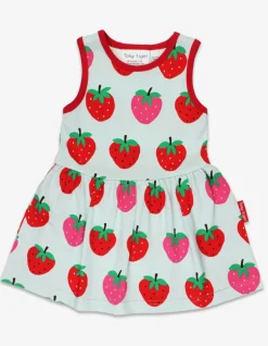 Organic Strawberry Print Summer Dress
