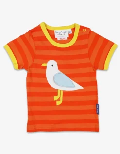 Organic Striped Seagull Applique T-shirt