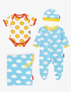 Organic Sun Cloud Print Baby Gift Set