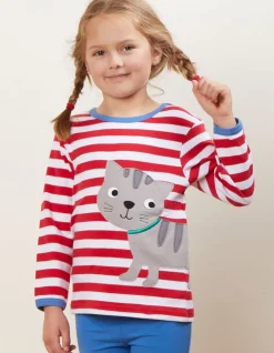 Organic Tabby Cat Applique T-Shirt