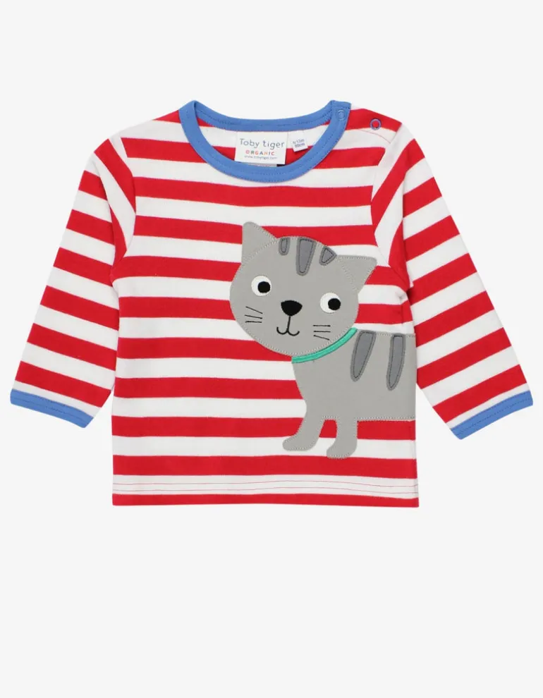 Organic Tabby Cat Applique T-Shirt
