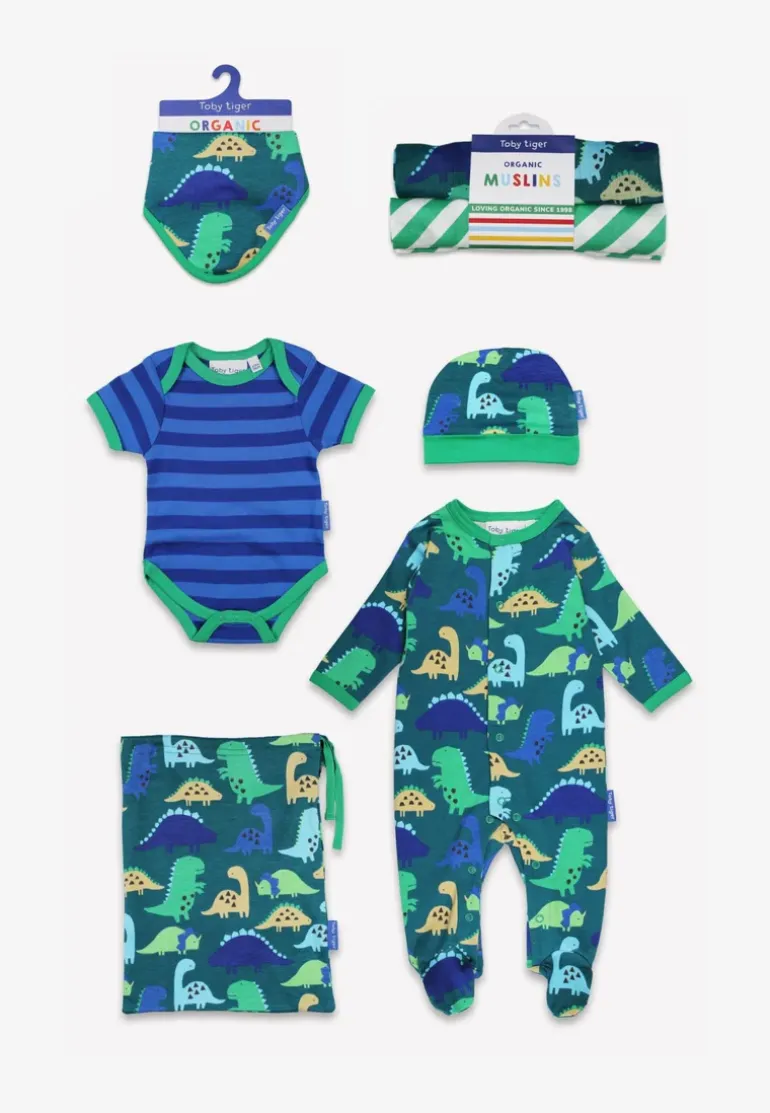 Organic Tonal Dinosaur Print Baby Bundle