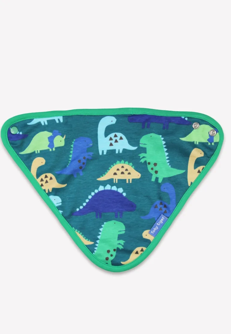 Organic Tonal Dinosaur Print Dribble Bib