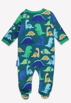 Organic Tonal Dinosaur Print Sleepsuit