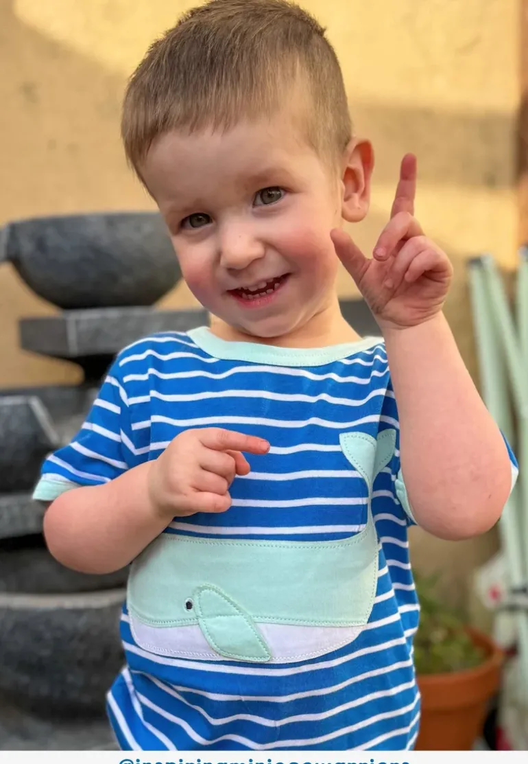 Organic Whale Waves Applique Short Sleeved T-Shirt