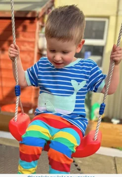 Organic Whale Waves Applique Short Sleeved T-Shirt