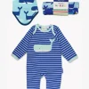 Organic Whale Waves Applique Baby Bundle