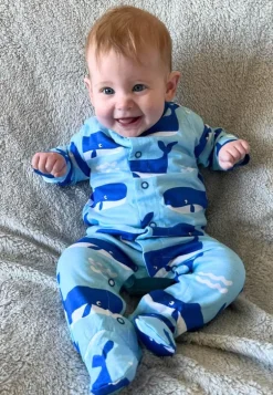 Organic Whale Waves Print Baby Bundle