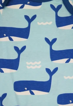 Organic Whale Waves Print Romper