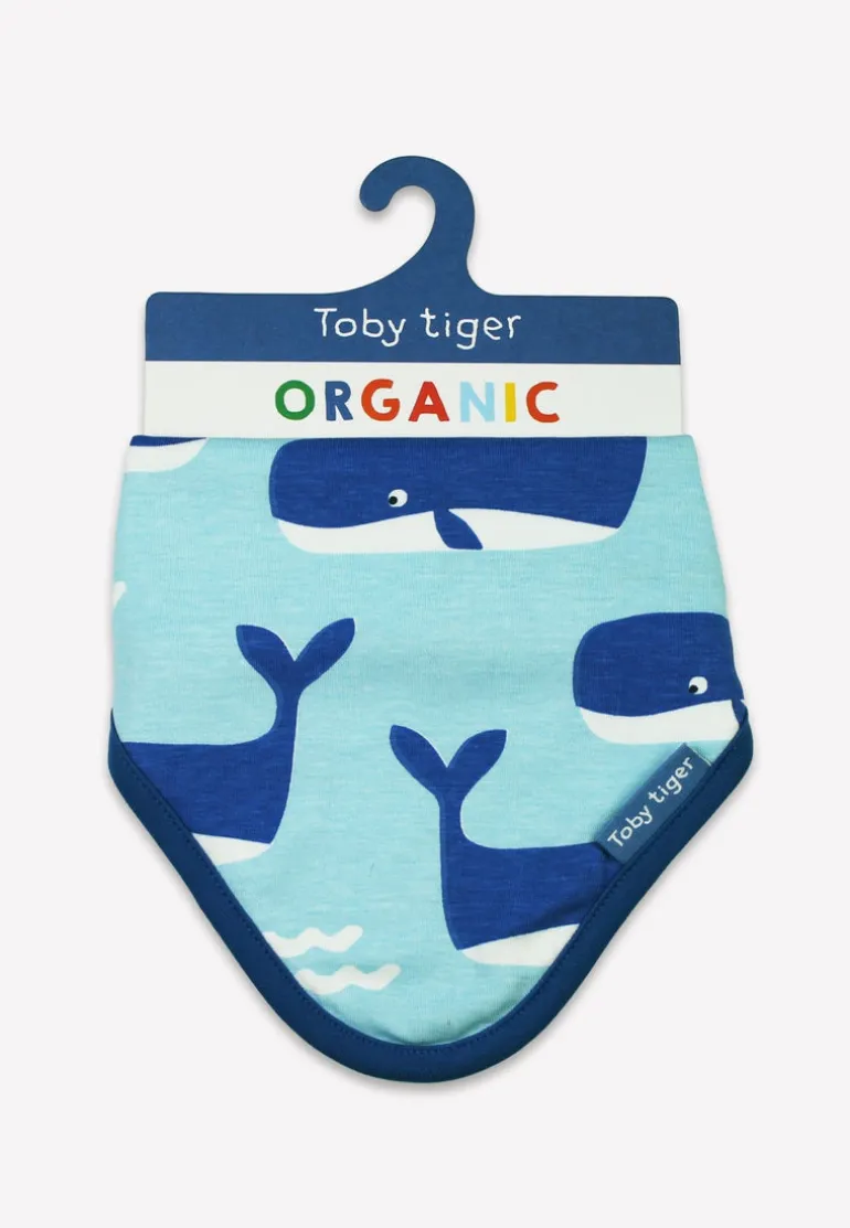 Organic Whale Waves Print Dribble Bib