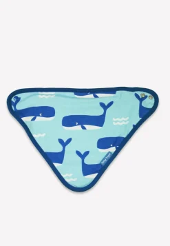 Organic Whale Waves Print Dribble Bib