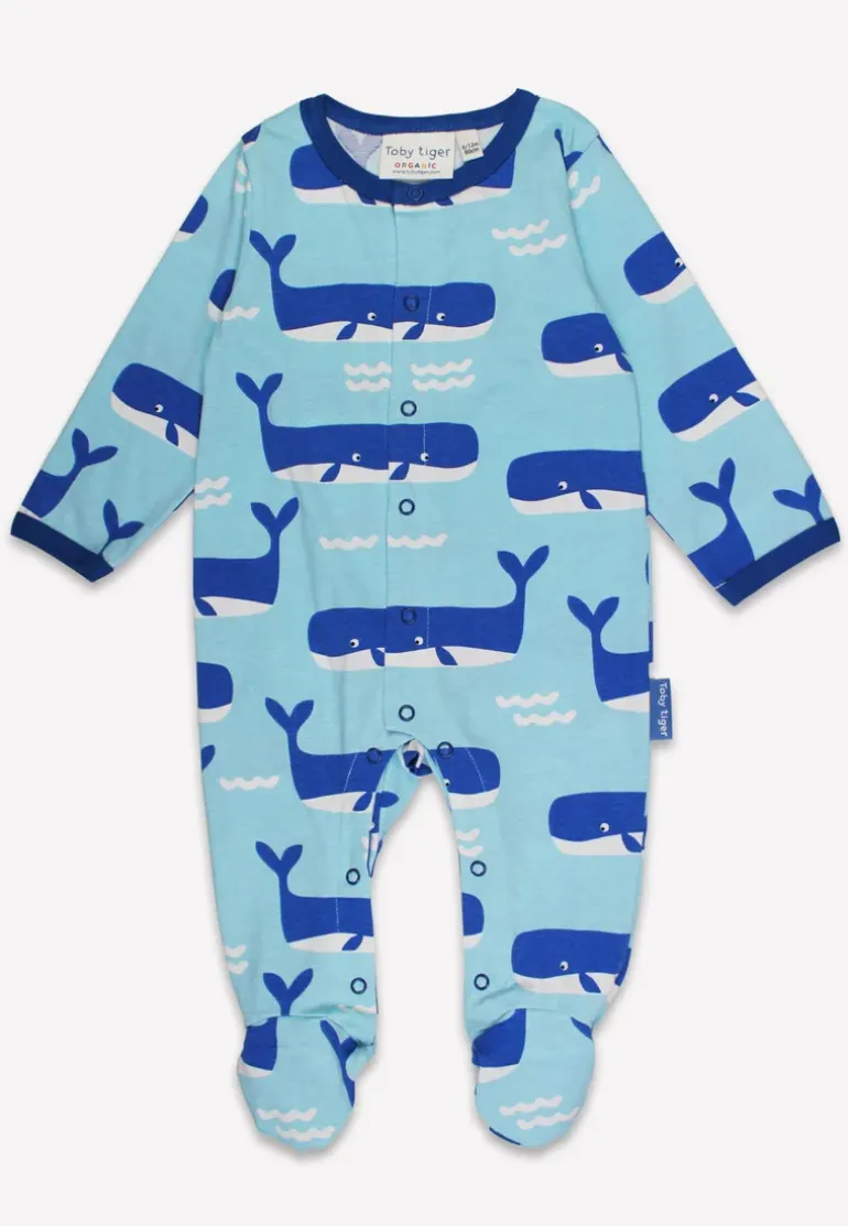 Organic Whale Waves Print Baby Gift Set