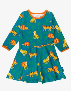 Organic Wild Cats Print Skater Dress