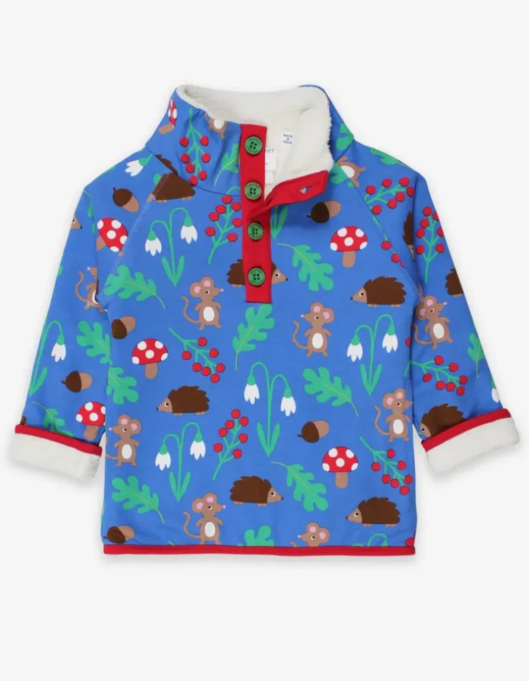 Organic Woodland Print Cosy Fleece Sweatshirt