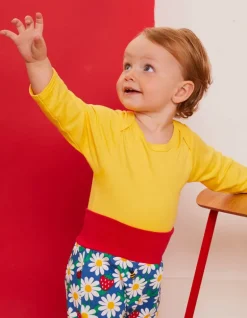 Organic Yellow Basic Long-Sleeved Baby Bodysuit