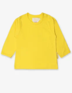 Organic Yellow Basic Long-Sleeved T-Shirt