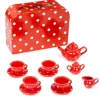 Red Polka Dot Porcelain Toy Tea Set