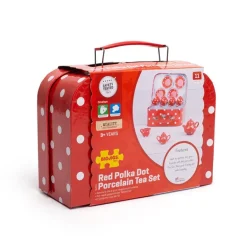 Red Polka Dot Porcelain Toy Tea Set