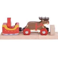 Santa Sleigh With Reindeer - Wooden Train Toy