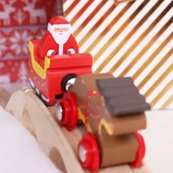 Santa Sleigh With Reindeer - Wooden Train Toy