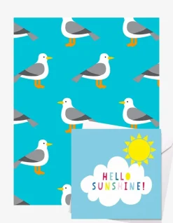 Seagull Gift Wrap + Personalised Card Bundle