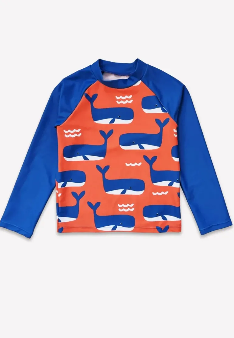 Whale Waves Print Kids' Rash Vest