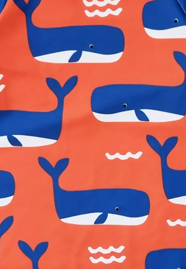 Whale Waves Print Kids' Rash Vest