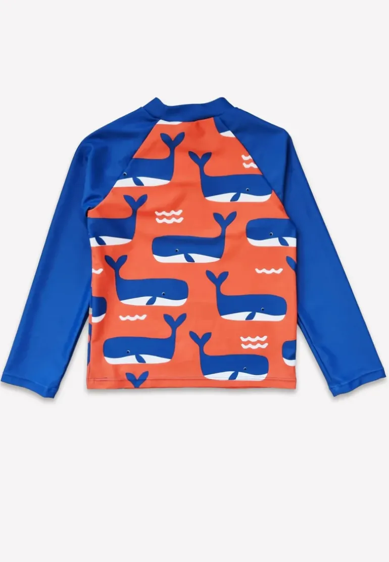 Whale Waves Print Kids' Rash Vest