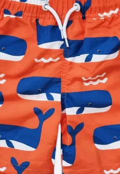 Whale Waves Print Kids' Swim Shorts